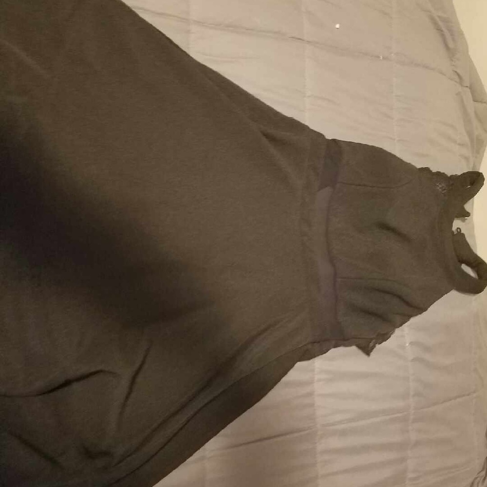 Black mesh middle lace back dress